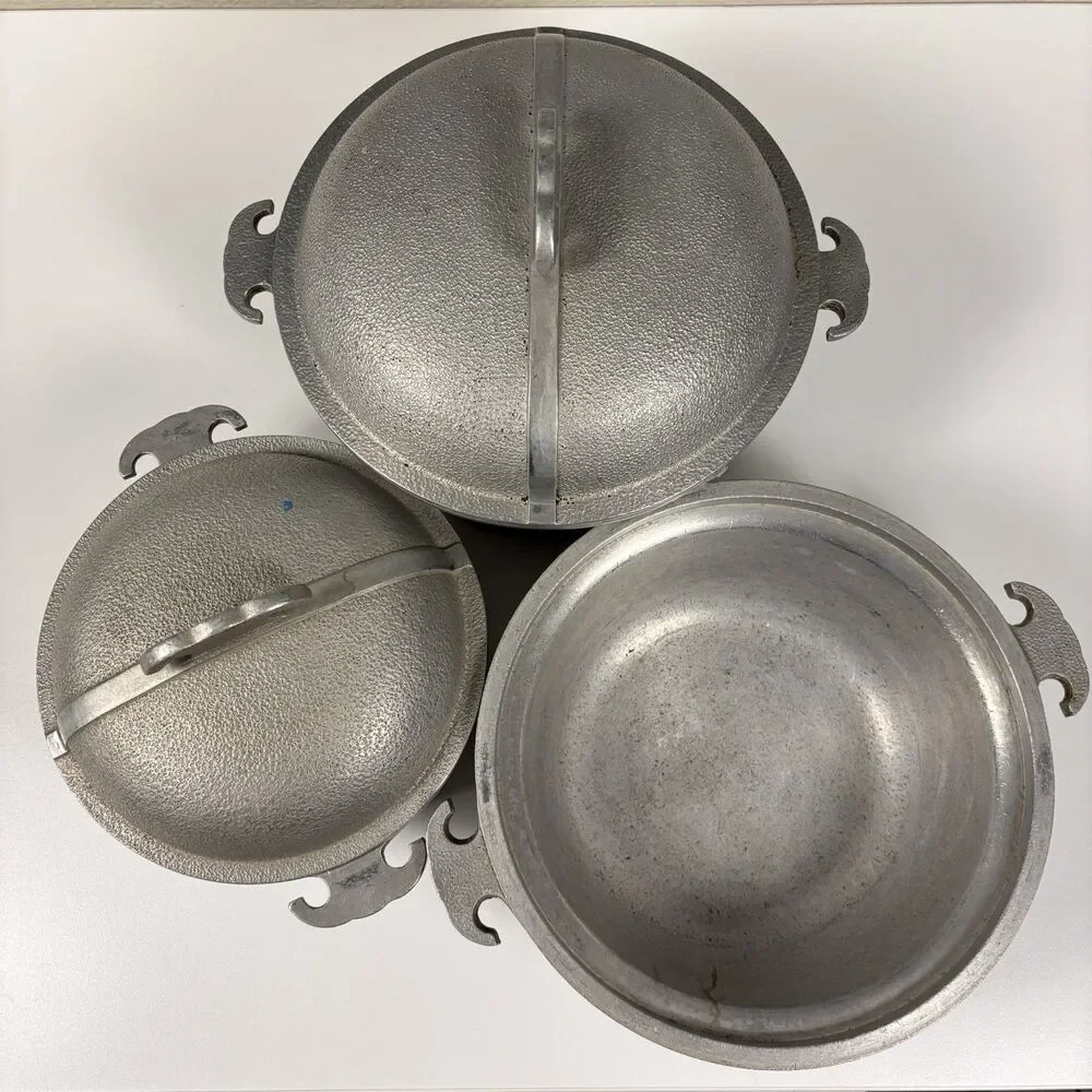 Vintage Guardian Service Cookware Hammered Cast Aluminum Pot & Lid Set Of 5